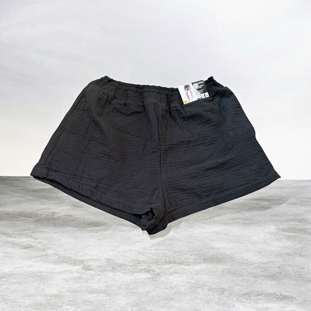 Billabong In The Waves Women's Black Solid Pull-On Shorts Elastic Waist Cotton M